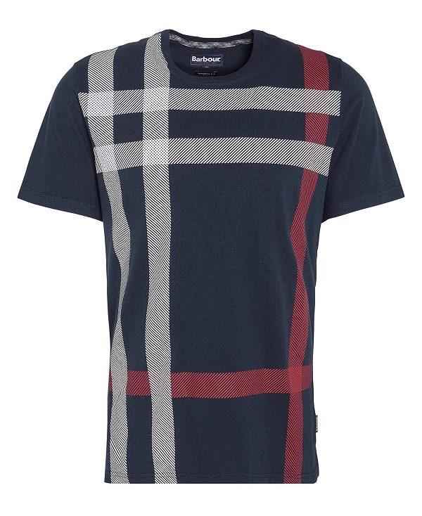 Barbour Blaine Tartan T-shirt Mørkeblå | BABO88409