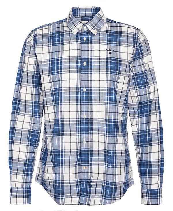 Barbour Blakelow Tailored Long-sleeved Shirt Indigo | BABO87716