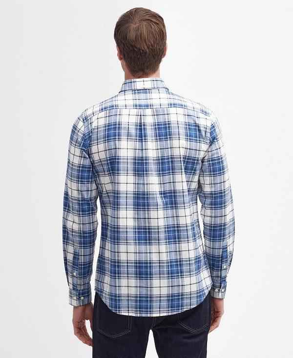 Barbour Blakelow Tailored Long-sleeved Shirt Indigo | BABO87716