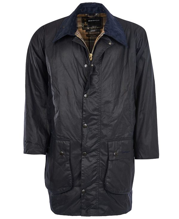 Barbour Border® Wax Jacket Mørkeblå | BABO87212