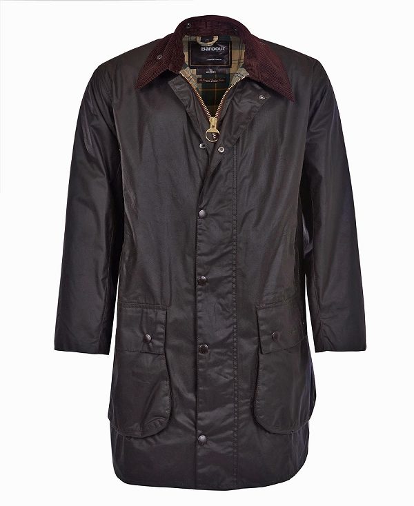 Barbour Border® Waxed Jacket Mørkeblå | BABO87185