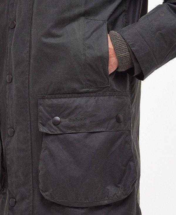 Barbour Border® Waxed Jacket Mørkeblå | BABO87185