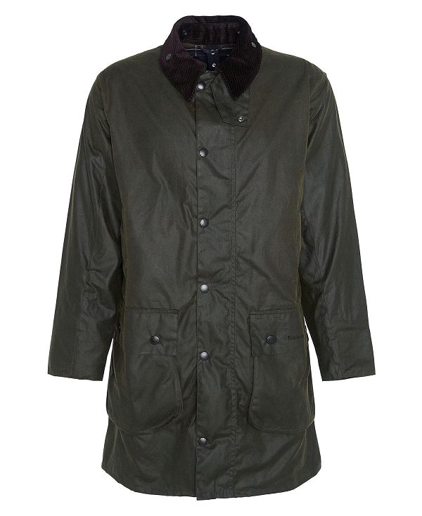 Barbour Border® Waxed Jacket Olivengrøn | BABO87286