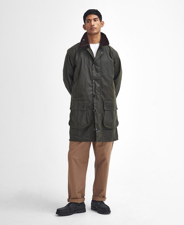 Barbour Border® Waxed Jacket Olivengrøn | BABO87286