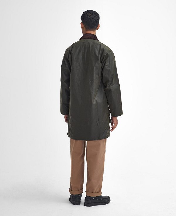 Barbour Border® Waxed Jacket Olivengrøn | BABO87286