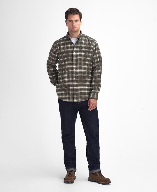 Barbour Bowburn Regular Long-sleeved Shirt Grøn | BABO87895