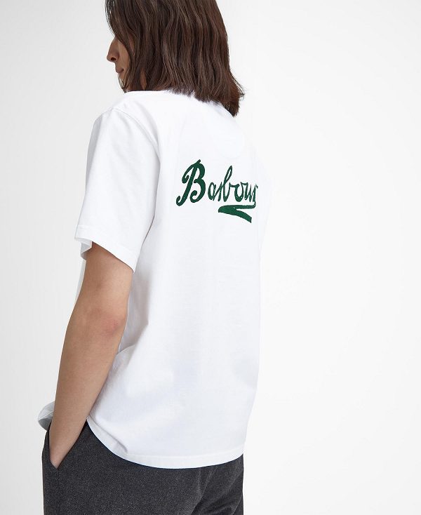 Barbour Bowery Oversized Graphic T-shirt Hvide | BABO88386