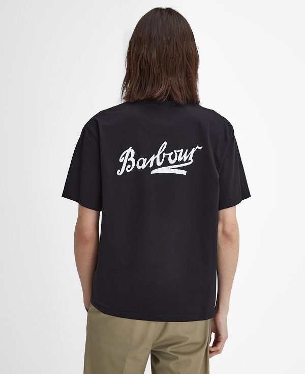 Barbour Bowery Oversized Graphic T-shirt Sort | BABO88398