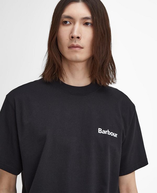 Barbour Bowery Oversized Graphic T-shirt Sort | BABO88398