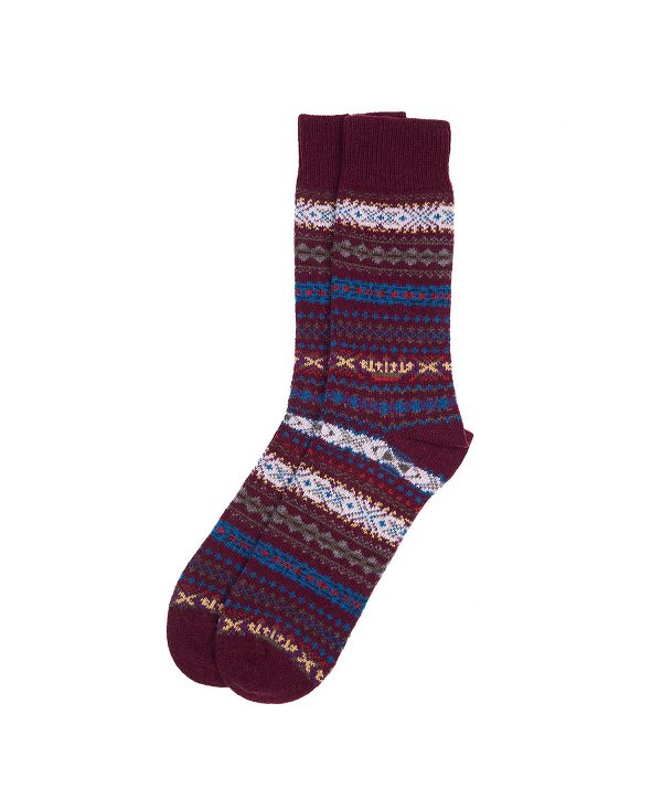 Barbour Boyd Socks Bordeaux | BABO89149