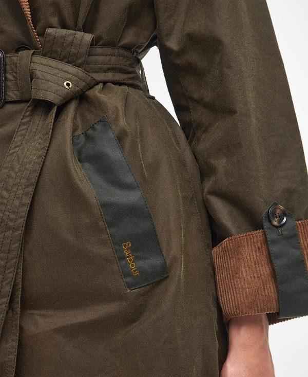 Barbour Brackley Waxed Trench Coat Brune | BABO89234