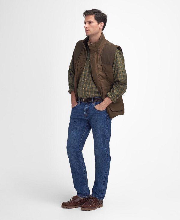 Barbour Bradford Tattersall Gilet Mørkebrune | BABO87573