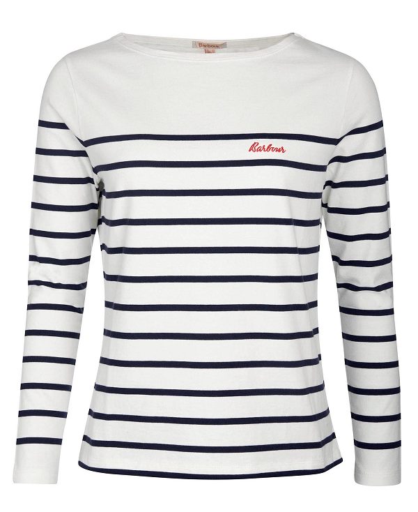 Barbour Bradley Striped Long-sleeved T-shirt Mørkeblå | BABO89535