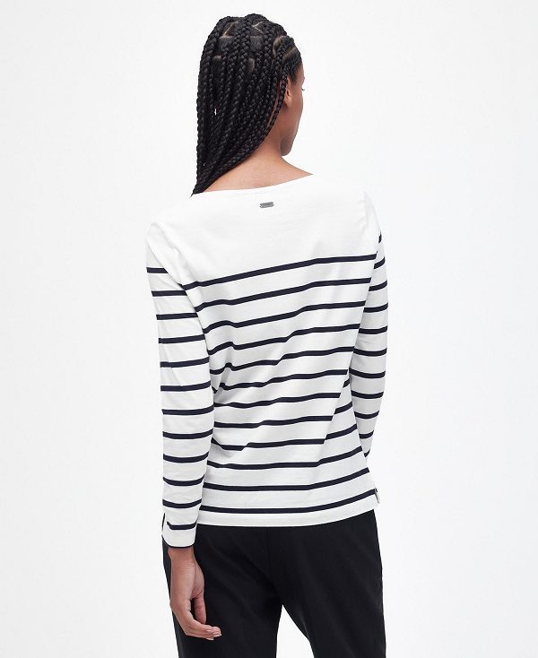 Barbour Bradley Striped Long-sleeved T-shirt Mørkeblå | BABO89535