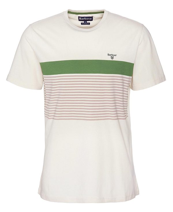 Barbour Braeside Striped T-shirt Beige | BABO88346