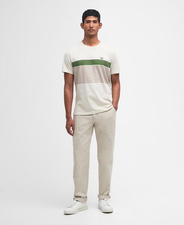 Barbour Braeside Striped T-shirt Beige | BABO88346