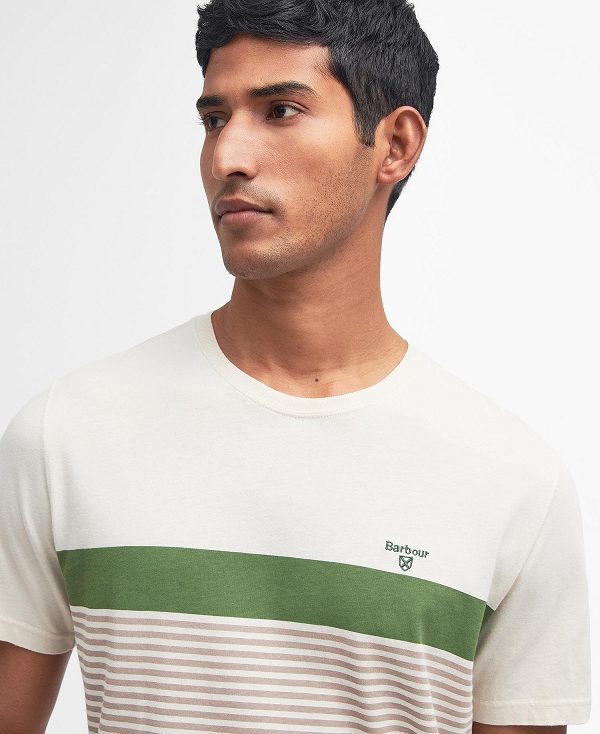 Barbour Braeside Striped T-shirt Beige | BABO88346