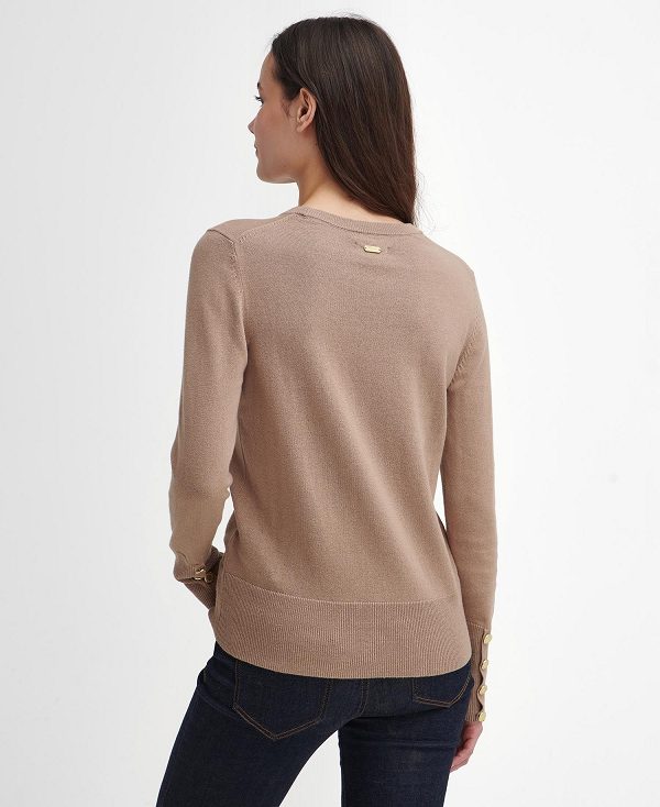 Barbour Brambles Crew-neck Jumper Brune | BABO89728