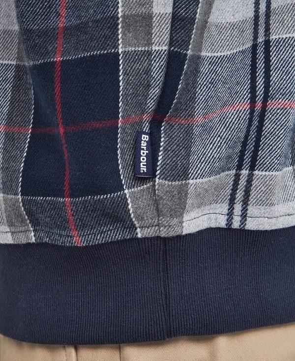 Barbour Brough Tartan Hoodie Blå | BABO88685