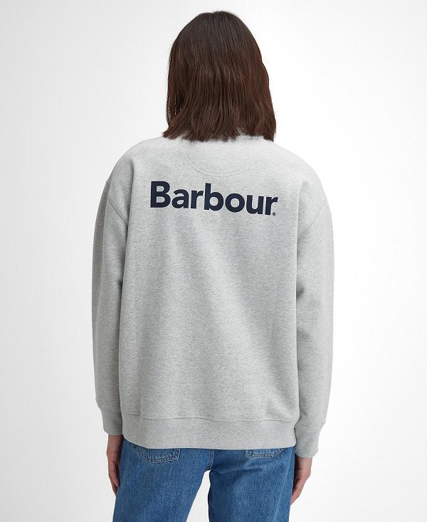 Barbour Brushed Nicholas Oversized Crew Neck Jumper Sort | BABO88493