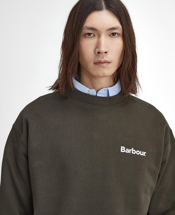 Barbour Brushed Nicholas Oversized Sweatshirt Sort | BABO88494