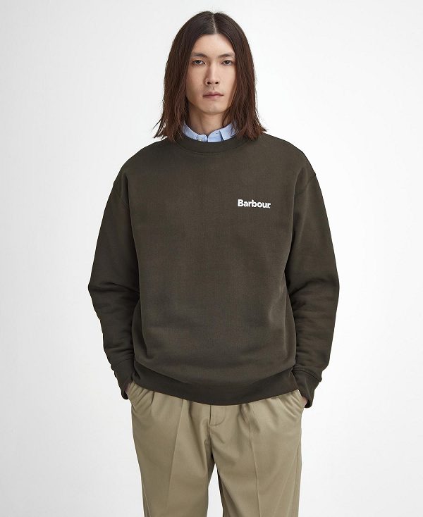 Barbour Brushed Nicholas Oversized Sweatshirt Sort | BABO88494