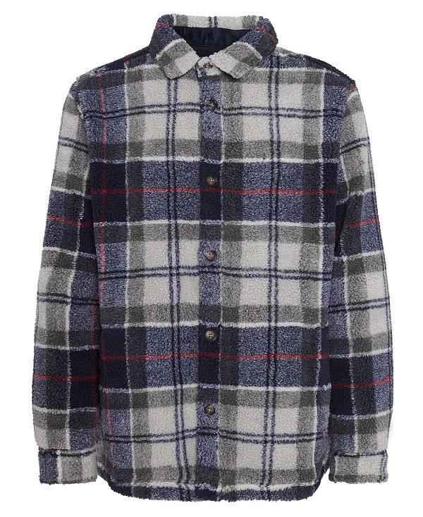 Barbour Bryson Tartan Fleece Overshirt Blå | BABO88007