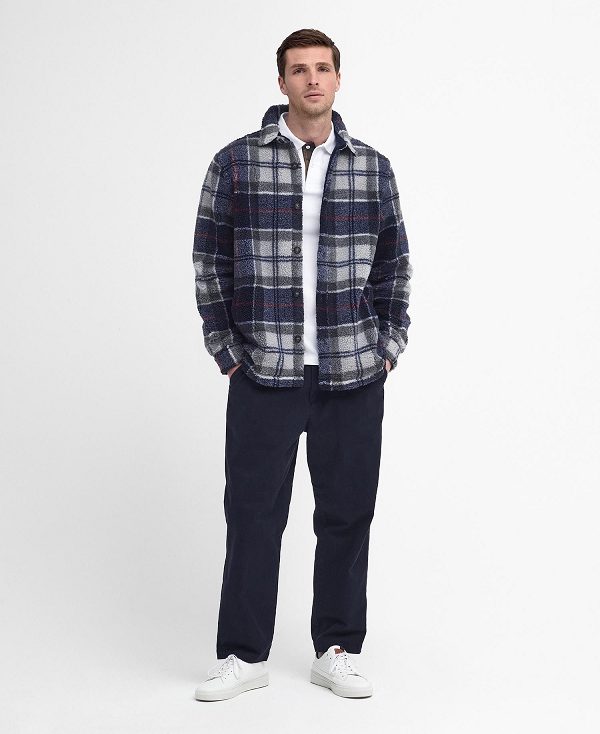 Barbour Bryson Tartan Fleece Overshirt Blå | BABO88007