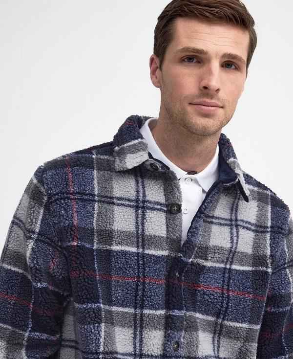 Barbour Bryson Tartan Fleece Overshirt Blå | BABO88007