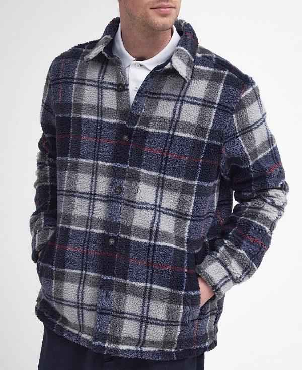 Barbour Bryson Tartan Fleece Overshirt Blå | BABO88007