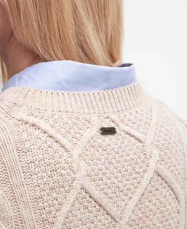 Barbour Burne Argyle Crew Neck Jumper Beige | BABO89737