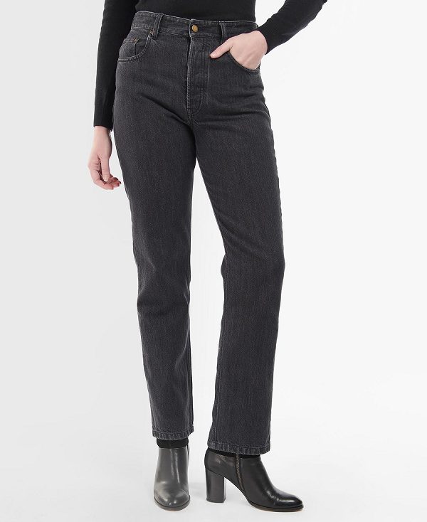 Barbour Burne Mid-rise Straight Jeans Lyseblå | BABO89856