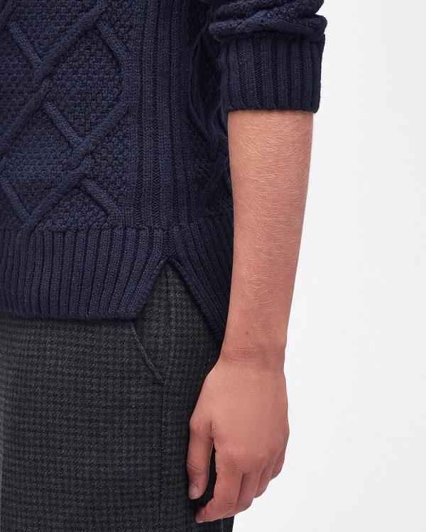 Barbour Burne Roll Neck Knit Sweatshirt Mørkeblå | BABO89705