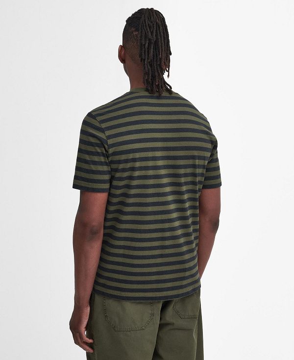 Barbour Caddick Striped T-shirt Grøn | BABO88391