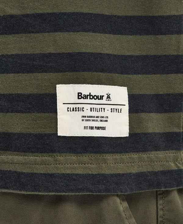 Barbour Caddick Striped T-shirt Grøn | BABO88391