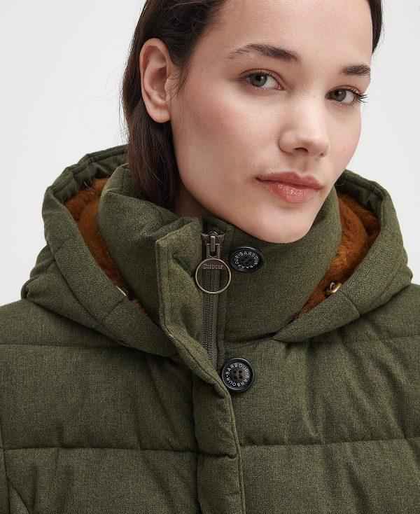 Barbour Camellia Puffer Jacket Olivengrøn | BABO89354