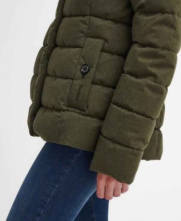 Barbour Camellia Puffer Jacket Olivengrøn | BABO89354