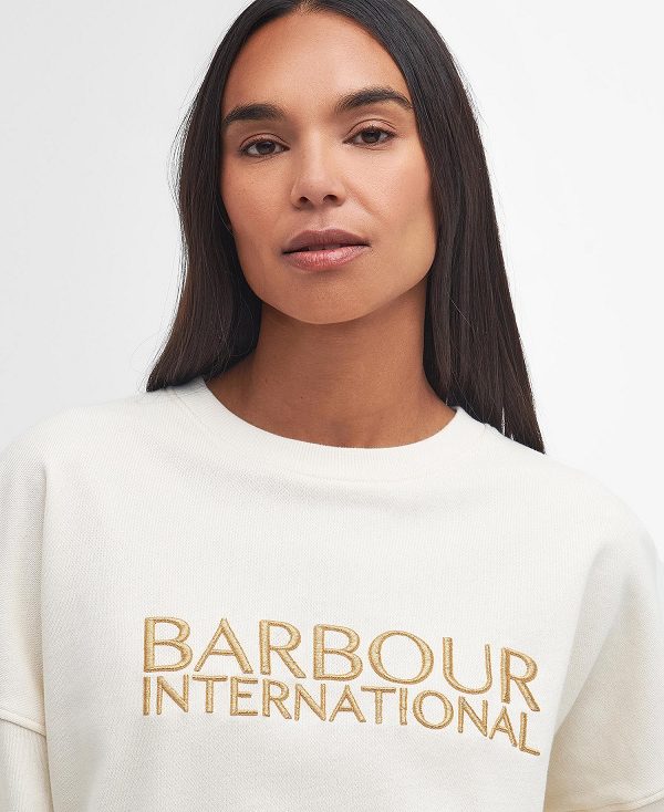 Barbour Carla Logo Sweatshirt Lysegrå | BABO89800