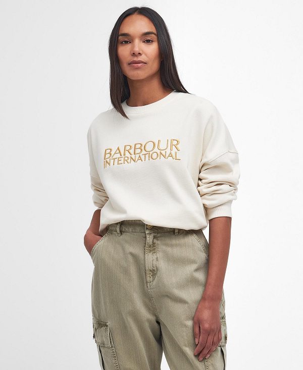 Barbour Carla Logo Sweatshirt Lysegrå | BABO89800