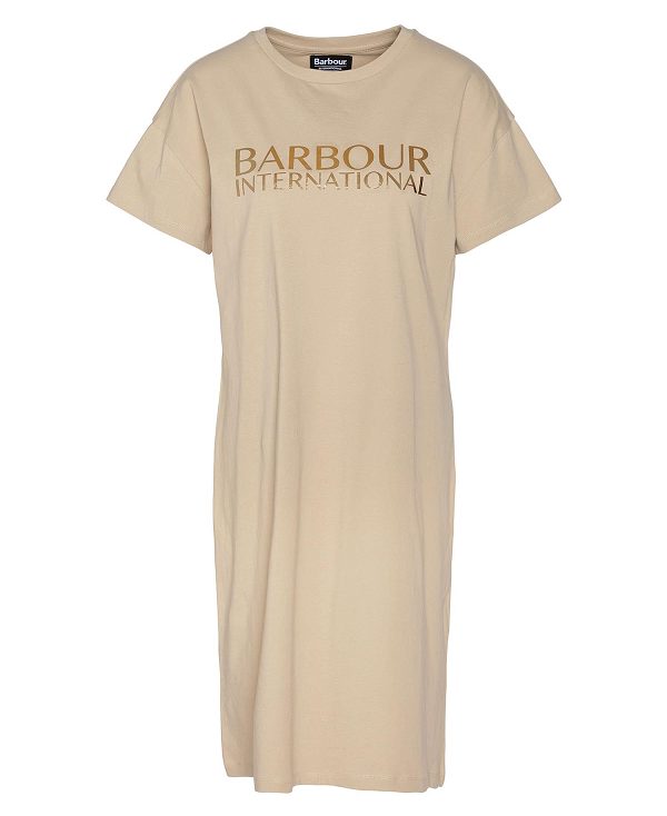 Barbour Carla Midi Dress Beige | BABO89603