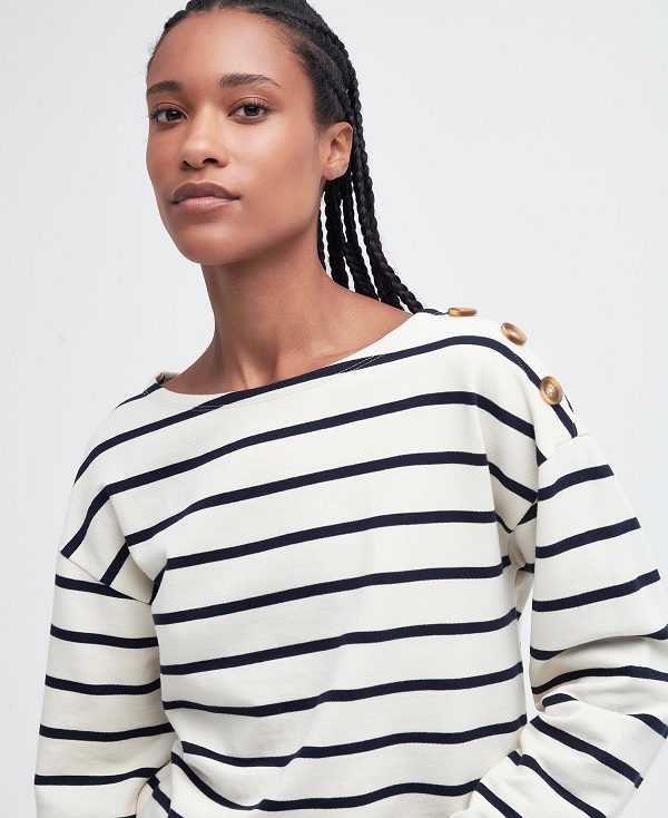 Barbour Caroline Striped Sweatshirt Striber | BABO89798