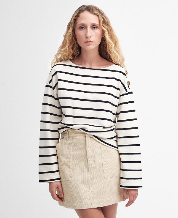 Barbour Caroline Striped Sweatshirt Striber | BABO89808