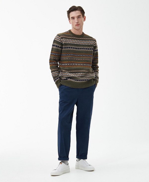 Barbour Case Fair Isle Jumper Grøn | BABO88531