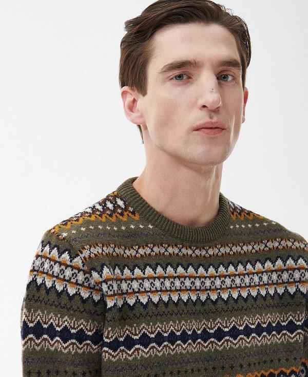 Barbour Case Fair Isle Jumper Grøn | BABO88531