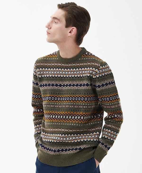 Barbour Case Fair Isle Jumper Grøn | BABO88531