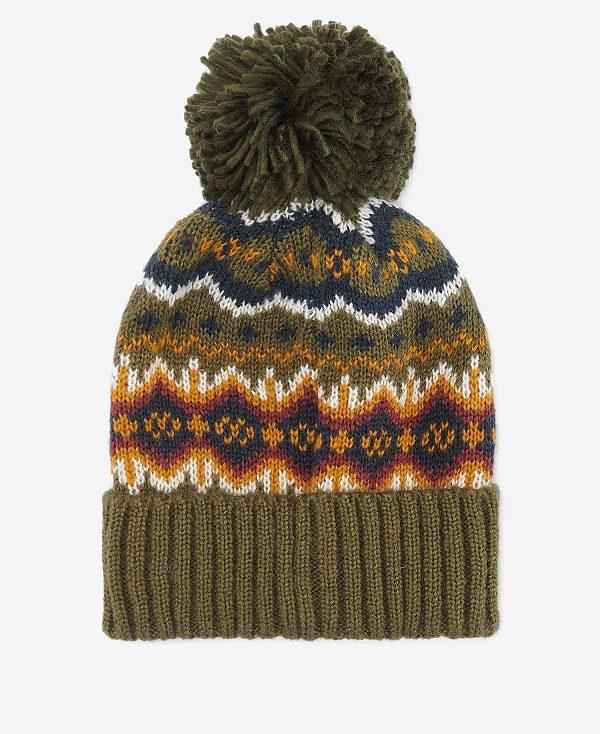 Barbour Case Fairisle Beanie Olivengrøn | BABO89054