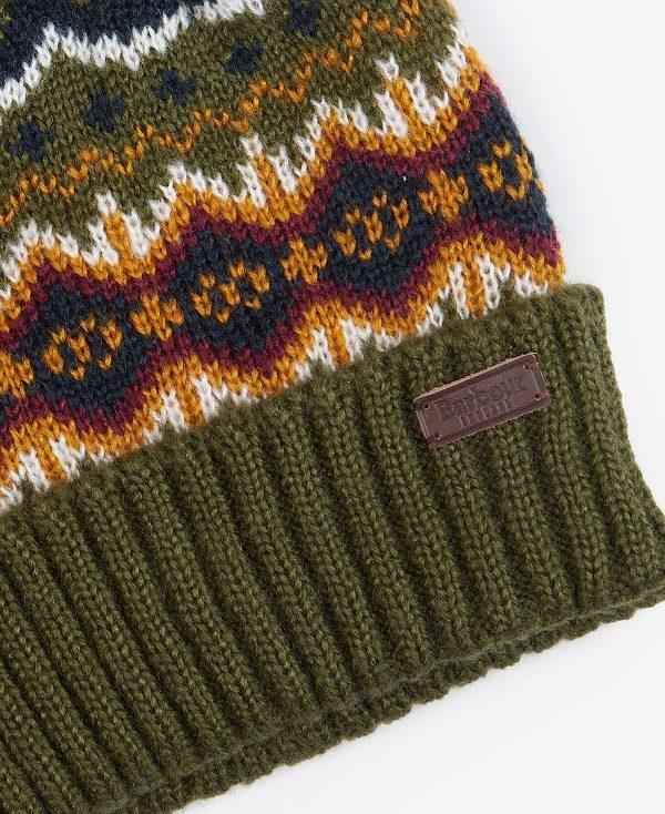 Barbour Case Fairisle Beanie Olivengrøn | BABO89054