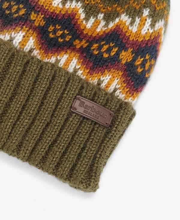 Barbour Case Fairisle Beanie Olivengrøn | BABO89054