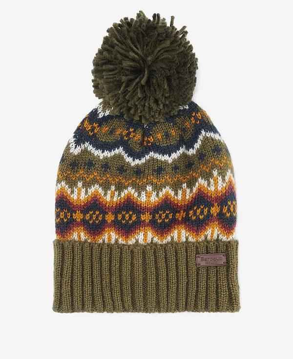 Barbour Case Fairisle Beanie Olivengrøn | BABO89054