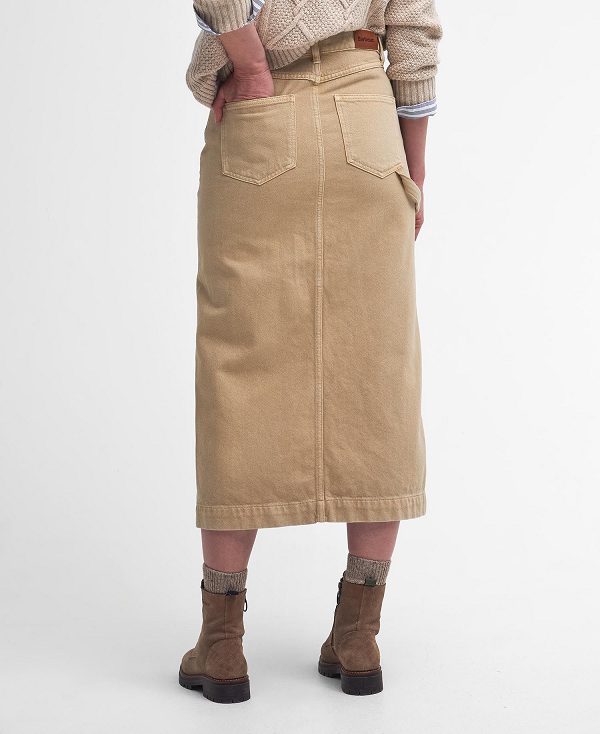 Barbour Cassie Denim Cargo Skirt Hvide | BABO89646